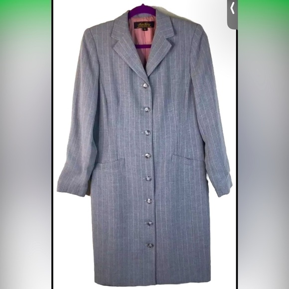 Brooks Brothers Jackets & Blazers - Brooks Brothers Grey Pinstripe Longline Button Down Blazer Size 6